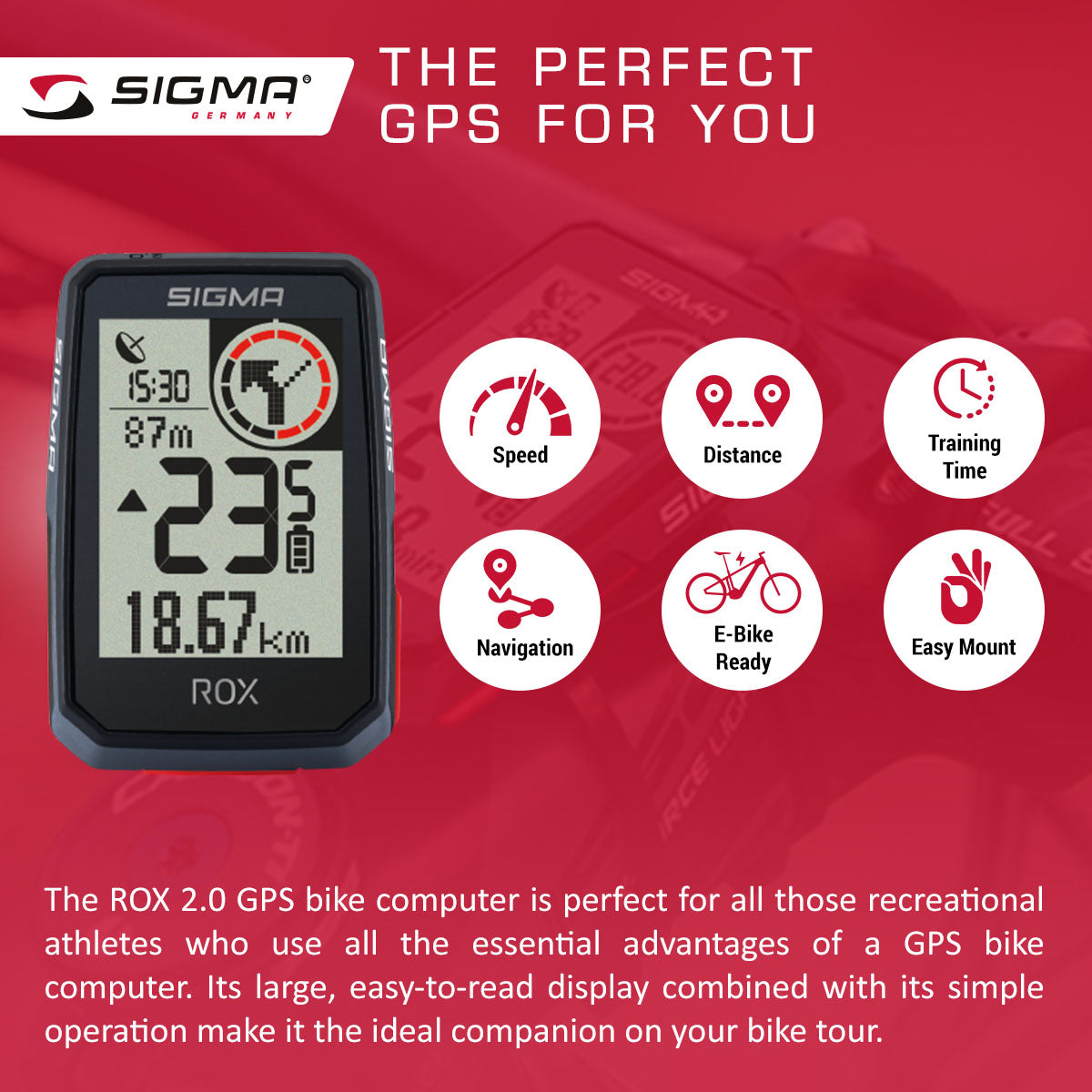 SIGMA GPS Bike Computer - ROX 2.0 Black