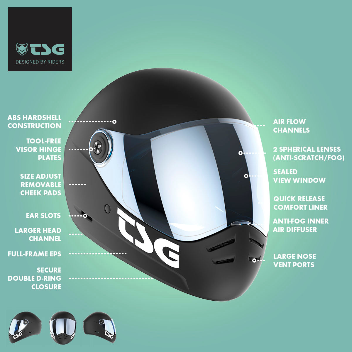 TSG - Pass 2.0 Helmet (with Bonus Visor)