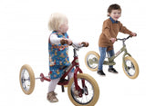 Trybike Steel Balance Bike (2 Wheels) w/ Optional Trike Kit for 3 Wheels Trike, Vintage Blue